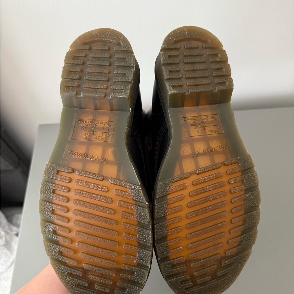 Dr. Martens Black Boots with Yellow Stitching - Picture 4 of 5